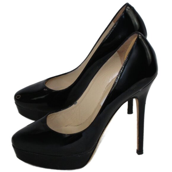 Jimmy Choo Cosmic Black Patent Leather Closed Toe Platform Stiletto, Size 36 (6) - Picture 7 of 9